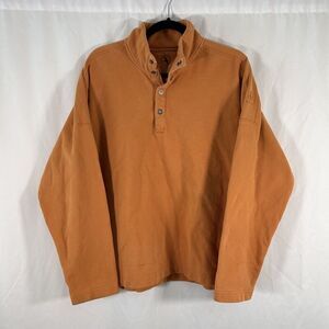 Aigle Sweater Women's Large Orange Mock Neck Long Sleeve Cotton Blend Pullover
